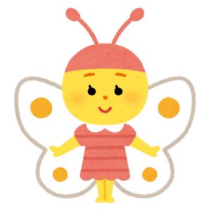 デフォルメされたちょうちょのイラスト