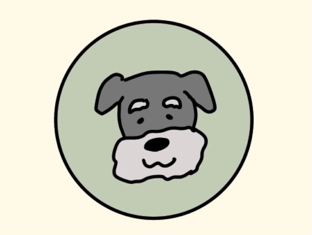 下がり眉のシュナウザー犬イラスト