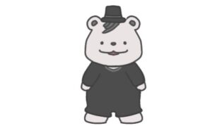 黒い服を着たクマのイラスト