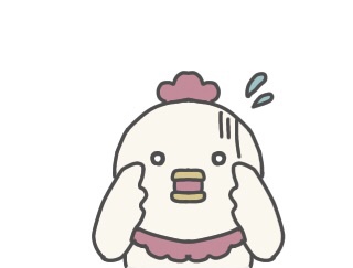ニワトリがびっくりしているイラスト