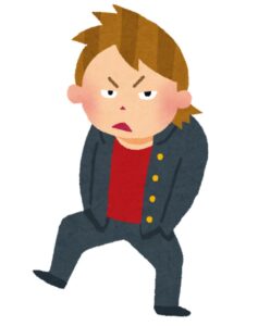 睨む不良のイラスト