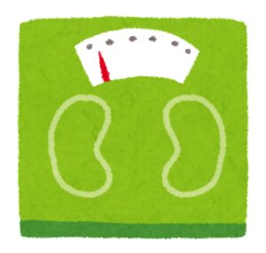 緑色の体重計のイラスト