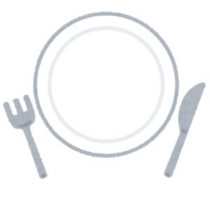 ナイフとフォークとお皿のイラスト