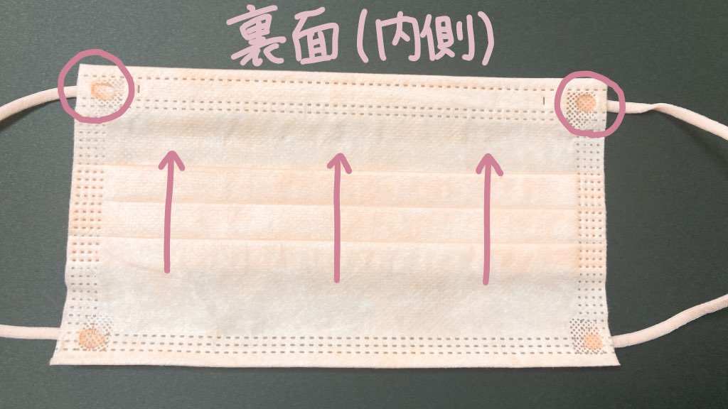 プリーツマスク裏面の特徴画像